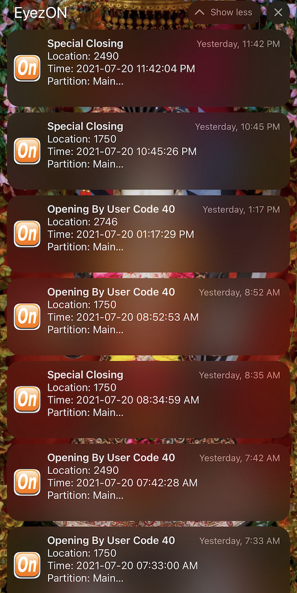Alerts for Open/Close
