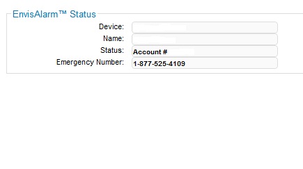 EnvisAlarm™ Monitoring Information section